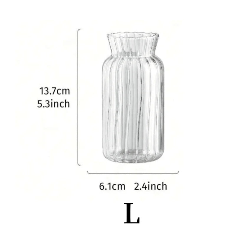 1/2/3pcs Nordic Creative Transparent Vases Glass Bottle Flower Pot Hydroponic Terrarium Arrangement Container Table Vase Decor