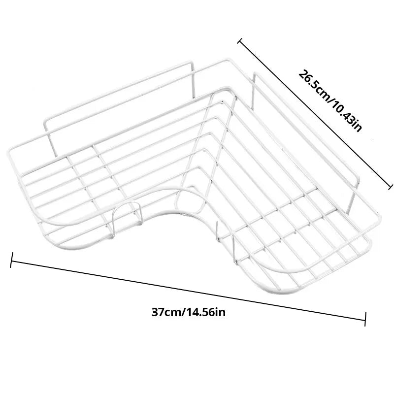 1pc Wall Mounted Bathroom Storage Rack Punch-free Bathroom Shelf Triangle Storage Rack Bathroom Accessories