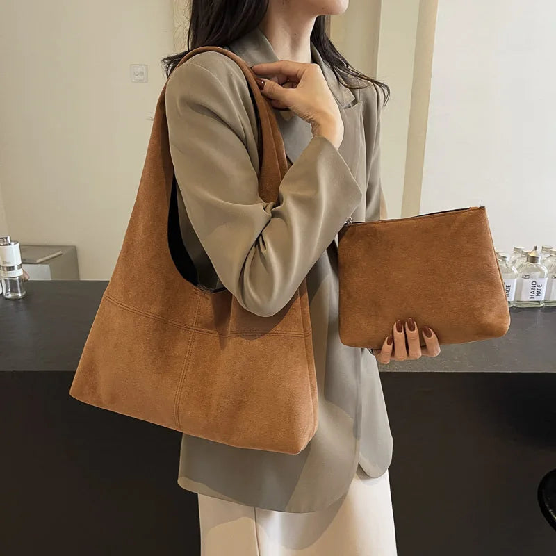 Women's Large Tote Bag Fashion Spacious Shoulder Bag for Work School Commute Casual Crossbody Purse Simple Stylish Handbag