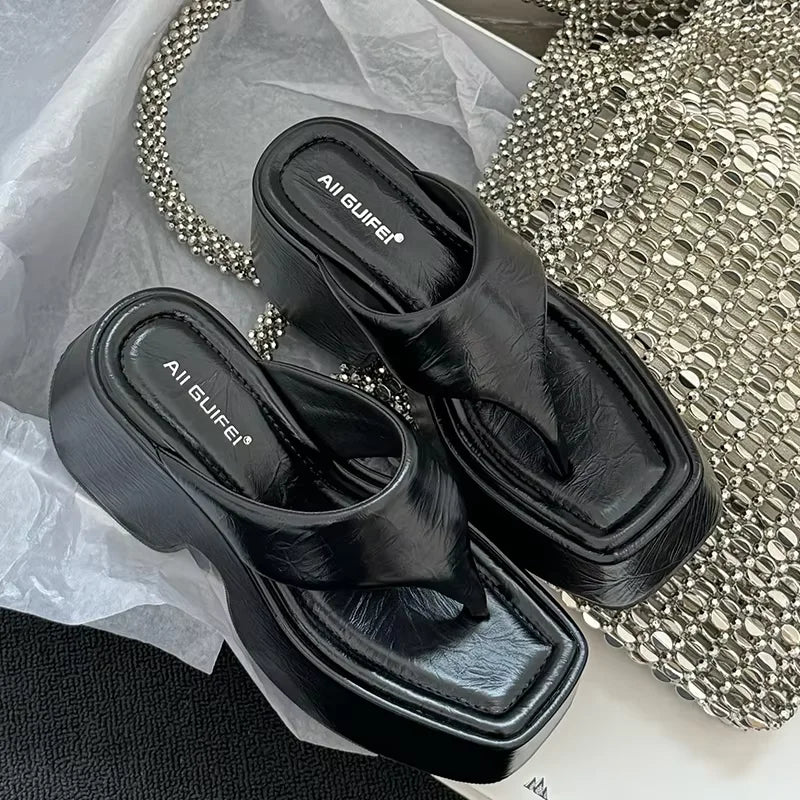 Pumps Flip Flops Slippers Shoes For Ladies New 2025 Female Footwear Platform Wedges Women Slippers Fashion Slides Heels Shoes