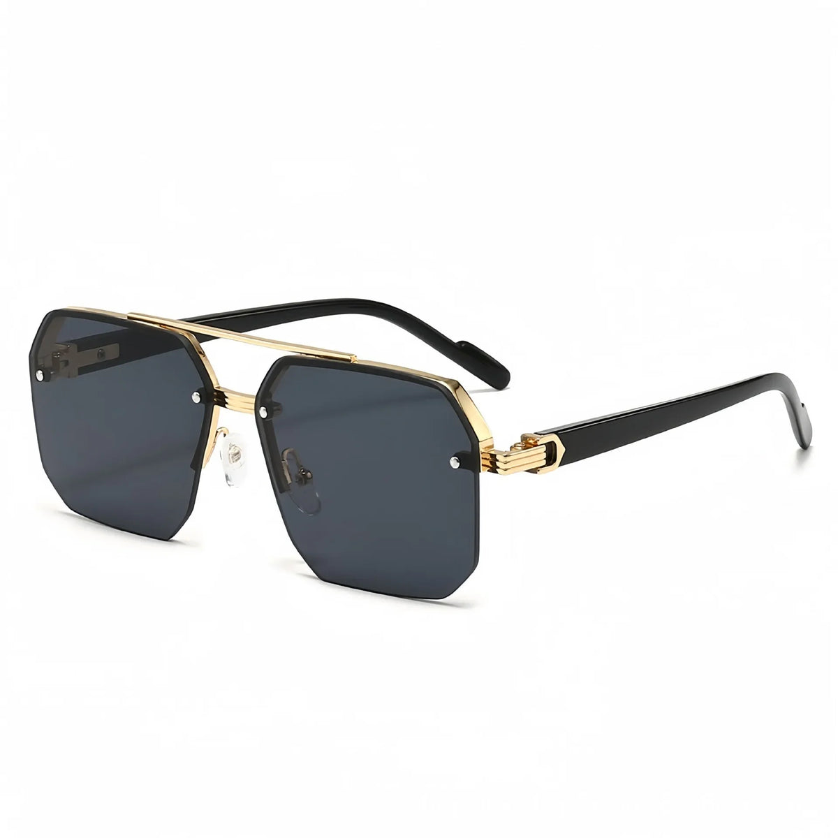Pilot Sunglasses Men Flat Top Half Frame UV400 Sun Glasses Classic Travel Casual Vintage Shades
