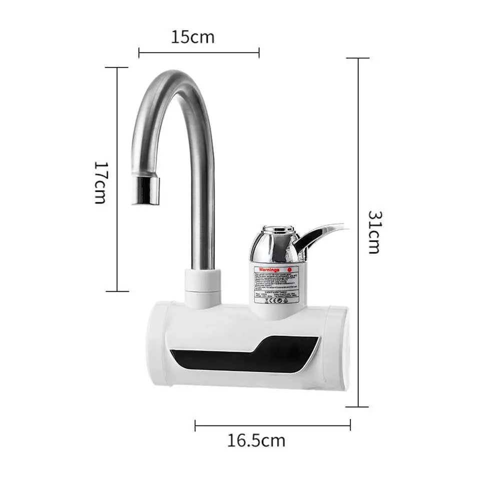 3000W Tankless Instant Water Heater Electric Hot Water Heating Kitchen Display Tap Faucet Temperature With J6X4