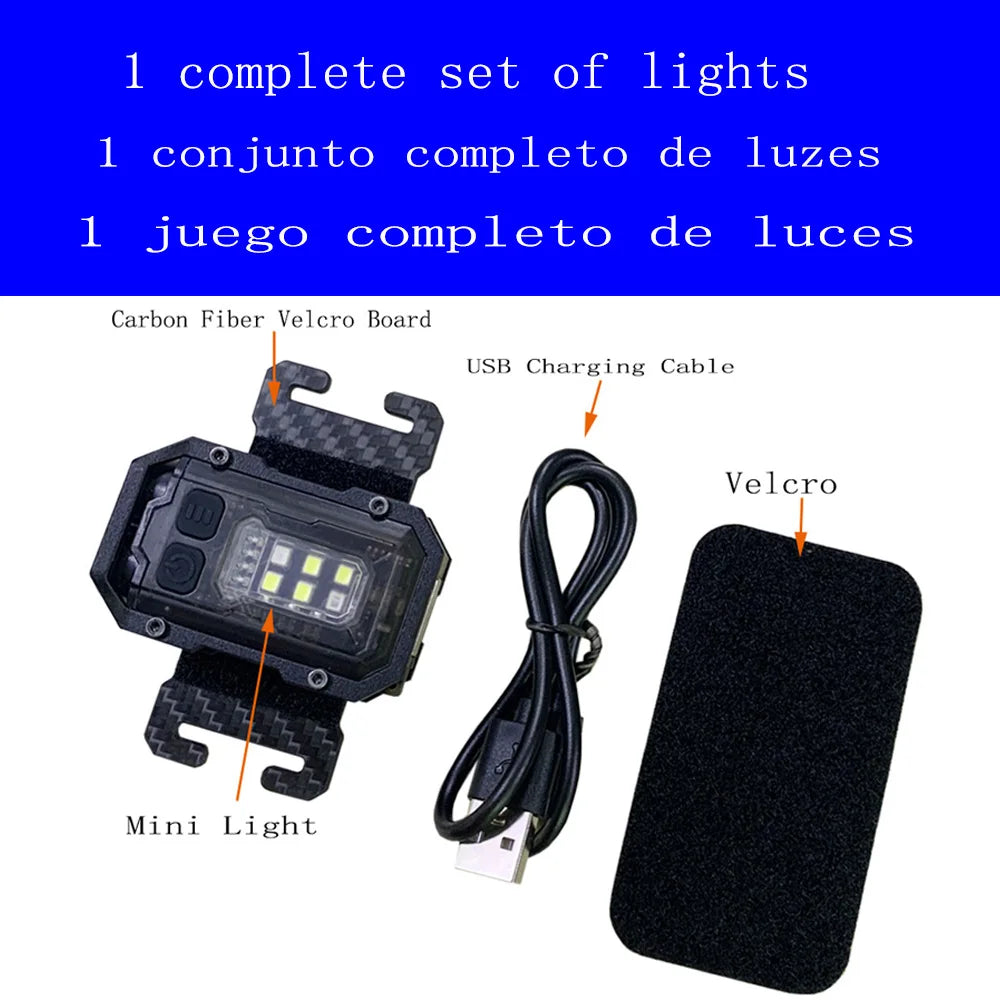 Tactical Flashlight EDC Portable Mini Light Or Hook Loop Plate Camping Hiking Safety Flashing Light For 25mm Backpack Strap