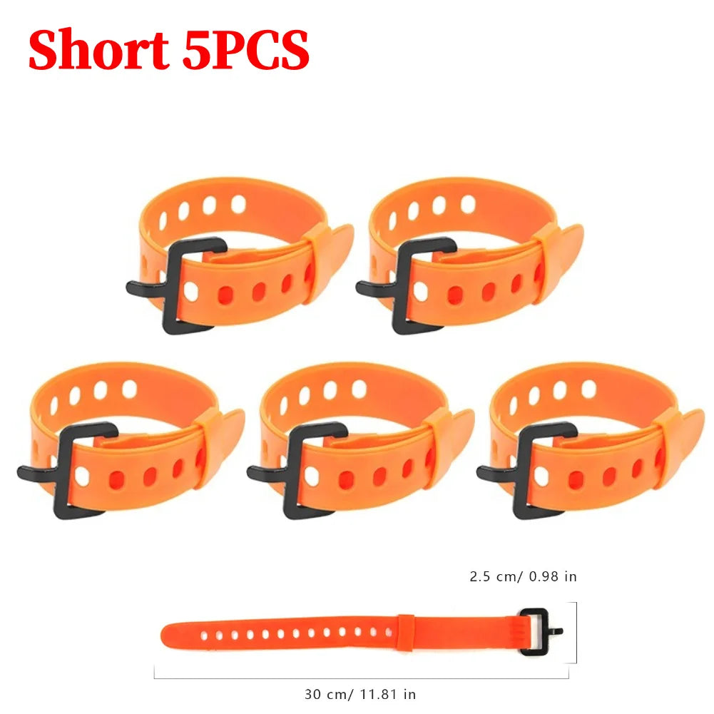 5-8PCS Outdoor Multi-functional Ties Portable Buckle Ties Rubber Convenient Elastic Free Adjustment for Travel Camping Hiking