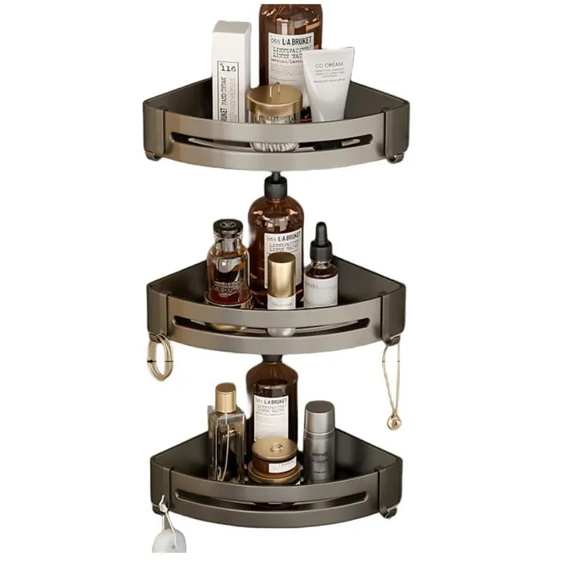 1/2/3Pcs Triangle Adhesive Shower Caddy Corner Shower Storage No Drilling Wall Mounted Bathroom Organizers and Storage