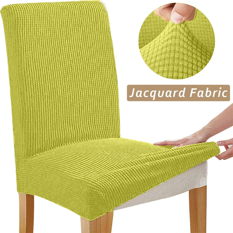 Jacquard Chair Cover, Durable Elastic Fabric Dining Chairs Cover, Stretch Covers For Kitchen Dining Room Chairs, Home Decor