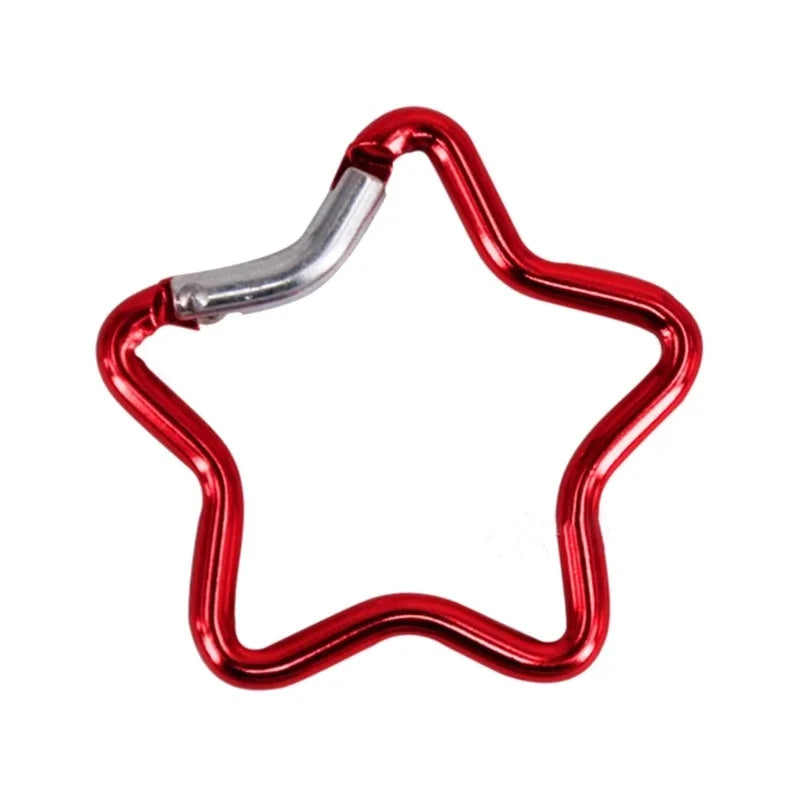 Outdoor Star Shaped Spring Locking Carabiner Clip Keychains for Backpack Camping Hiking Traveling Multicolour pcs