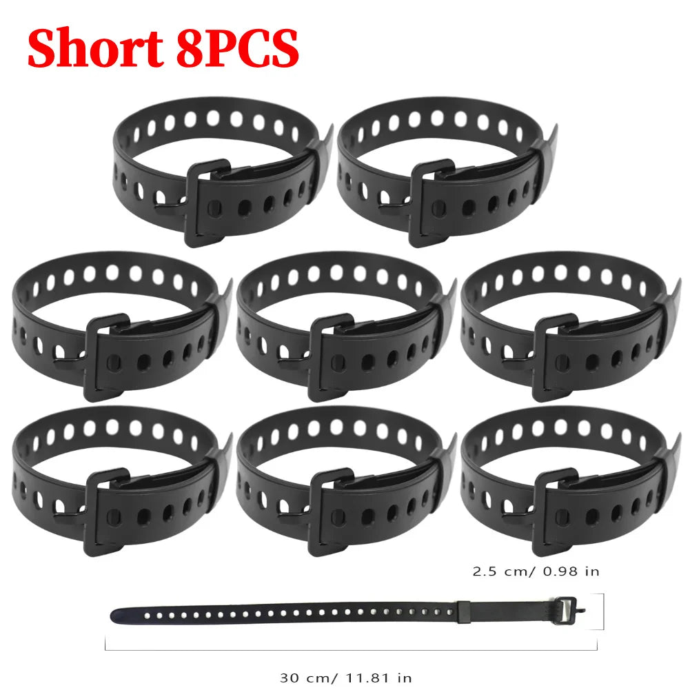 5-8PCS Outdoor Multi-functional Ties Portable Buckle Ties Rubber Convenient Elastic Free Adjustment for Travel Camping Hiking