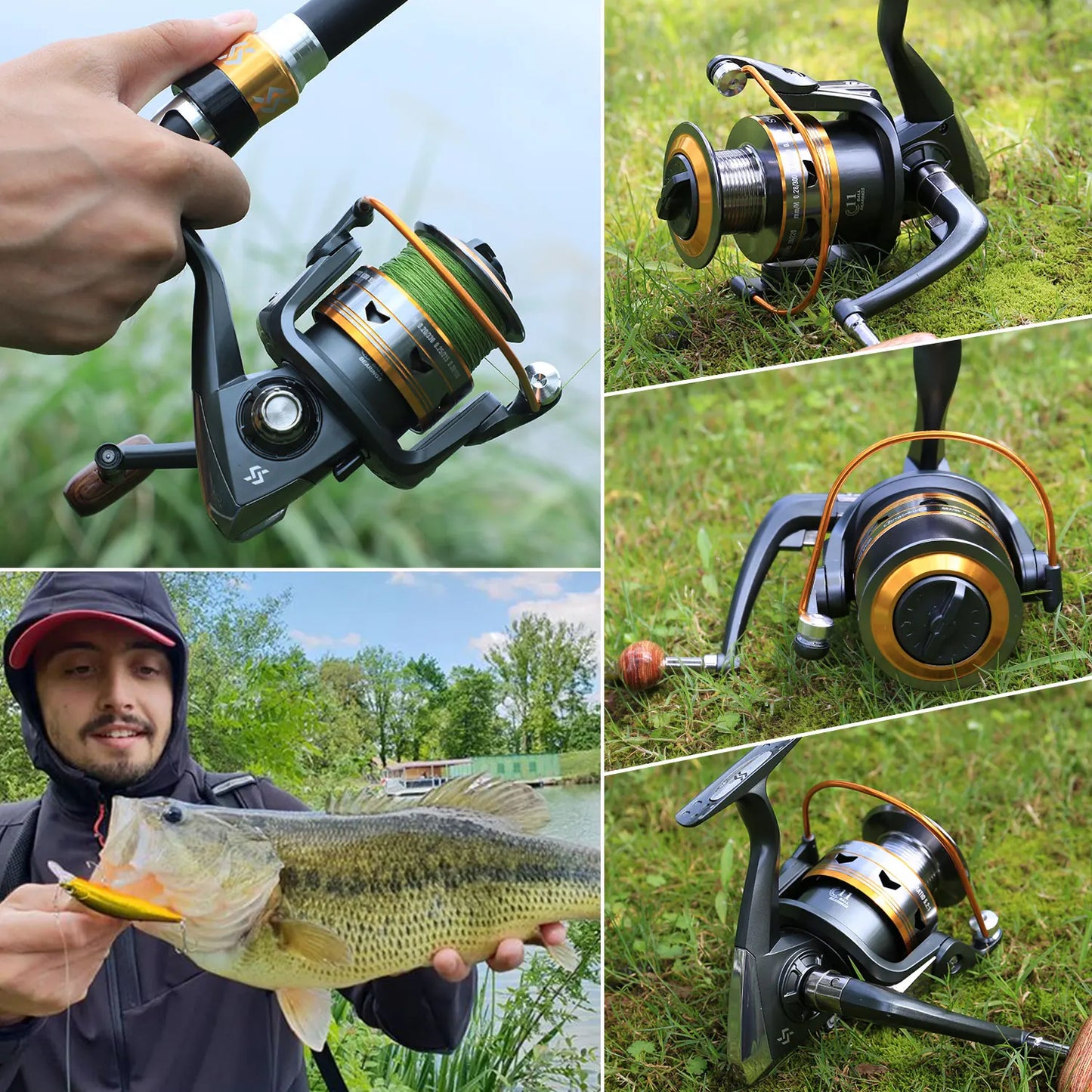 Sougayilang 4000/5000 Spinning Fishing Reel Aluminum Alloy Spool Max Drag 16kg 5.2:1 Gear Ratio Spinning Bass Freshwater Fishing