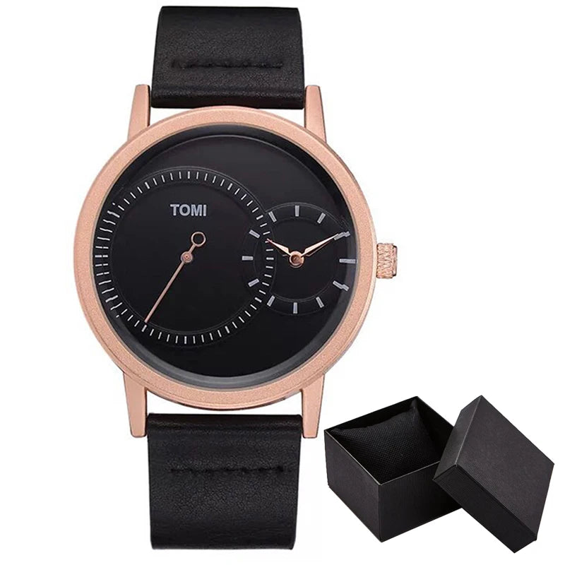 Elegant Watch for Men Simple Style Men Quartz Wrist Watches Casual Leather New Wristwatch Minimalist Black White Brown Man Clock