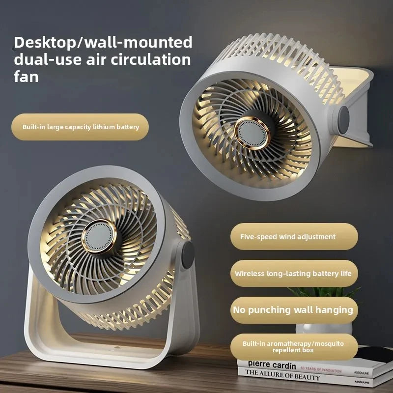 HOMFISH Fan Mute USB Circulating Electric Fan Home Dormitory Office Desktop Small Fan Dormitory Ultra-quiet Mosquito Repellent