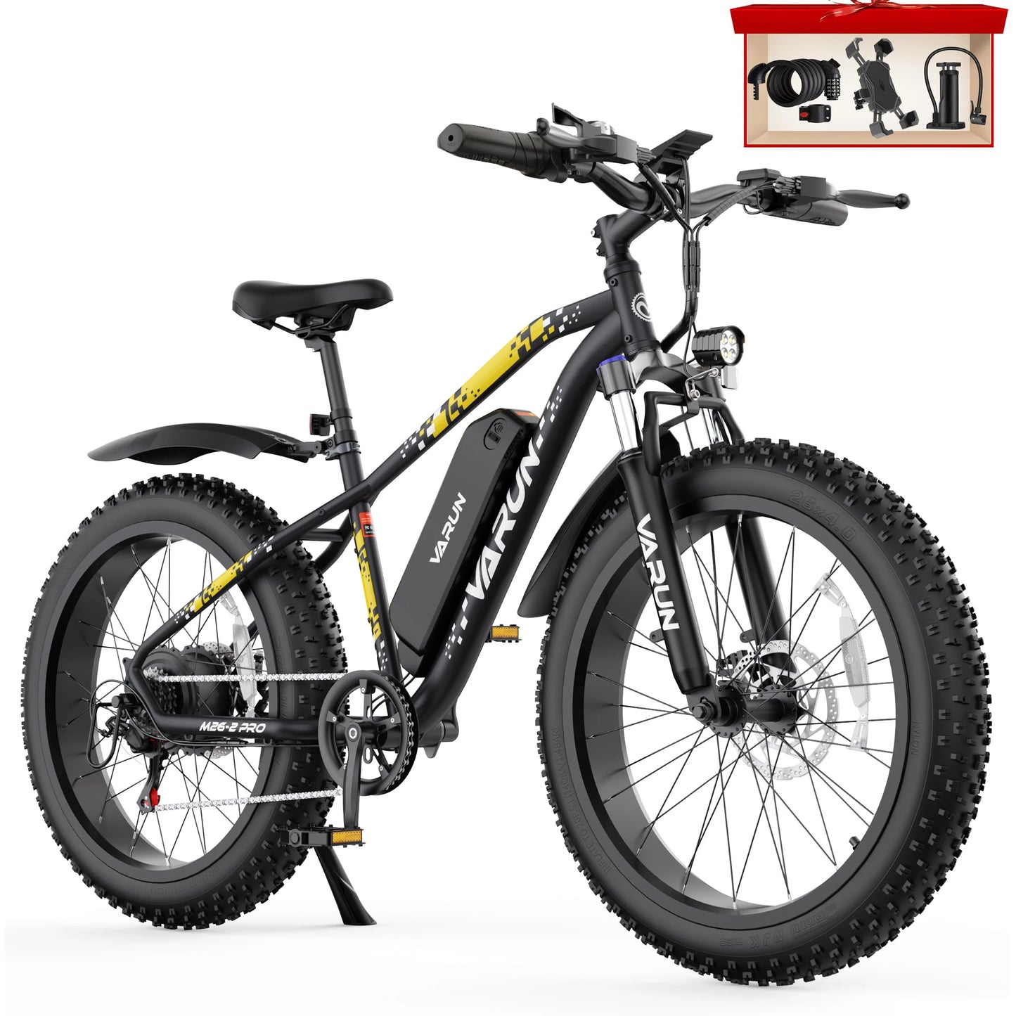 【1 Year Warranty】Varun M26-2 PRO Adult Electric Bike, 750W Peak Power, 48V 13Ah Battery, 26"x4 Fat Tire, 25MPH, E-bike UL 2849