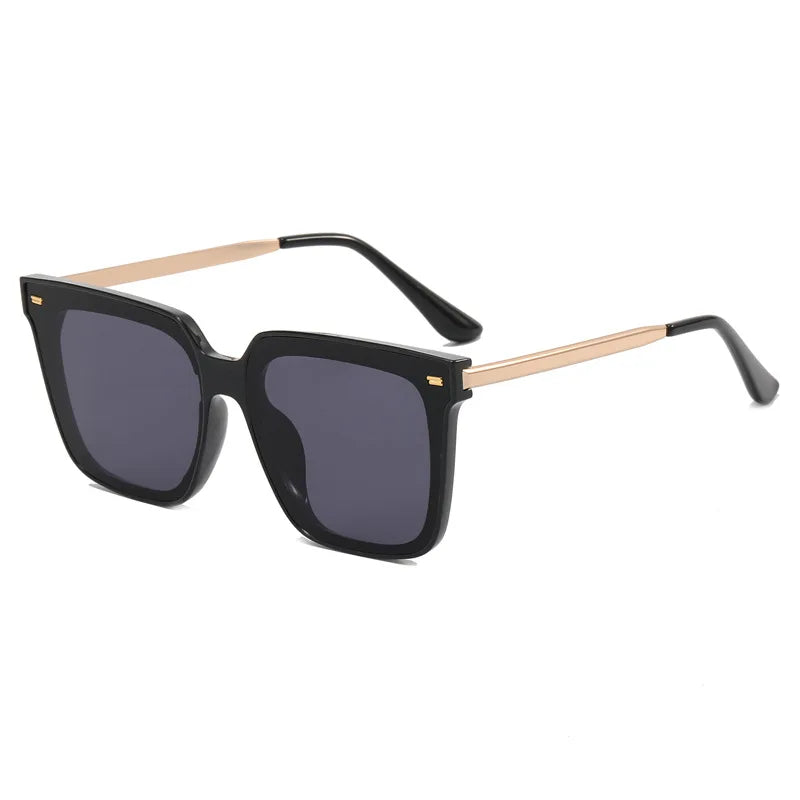 Sunglasses with a high-end feel, ins generous frame, round face, slimming effect, polarized sun protection, men's sunglasses