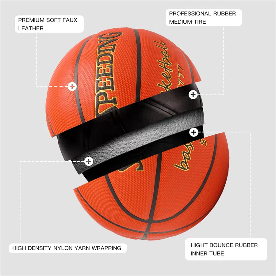 Professional Basketball Ball PU Non-slip Basketballs Outdoor Indoor Training Ball Competition Team Basket Standard Ball
