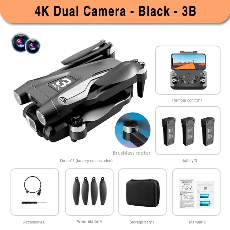 Lates Z908Pro Max Drone 4K Professional WIFI FPV Dron Obstacle Avoidance Brushless Four-Axis Folding RC Quadcopter Toys Z908 Pro