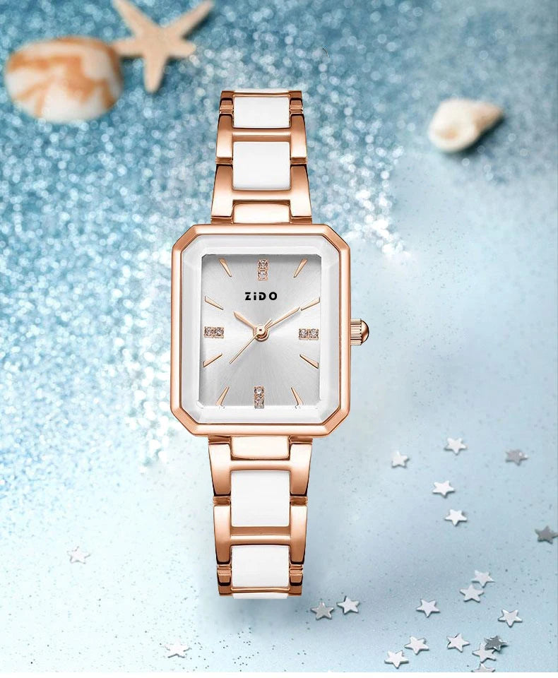 UTHAI Watch For Women Light Luxury Simple High Quality Stainless Steel Female Fashion diamond inlay Clock Watches