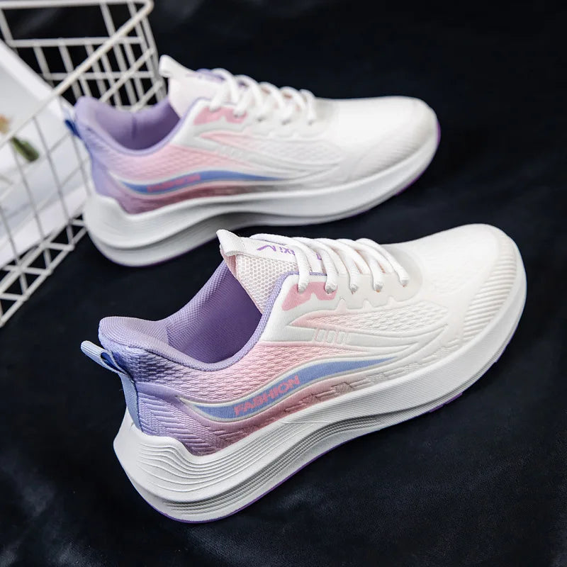 2025 Spring New Women's Shoes Soft soled Non tiring Foot Casual Versatile Running Shoes Comfortable Breathable Sports Shoes