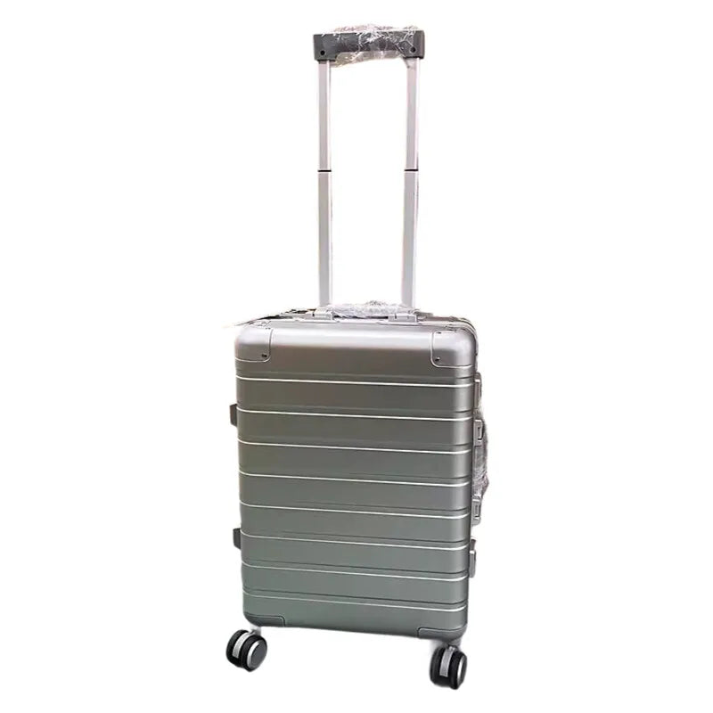 Premium 20" Aluminum-Magnesium Alloy Carry-On Luggage Business Travel Hardshell Suitcase Airline Approved Cabin Trolley