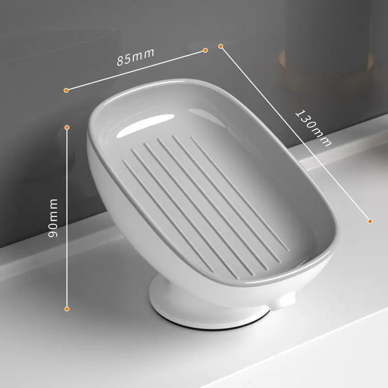1pc Creative Soap Dish, Drain Soap Tray, Soap Holder With Suction Cup, Soap Rack For Bathroom Accessories
