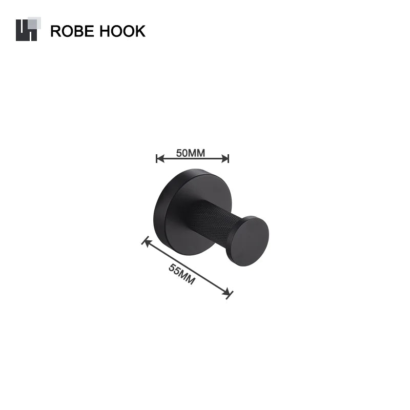 Brushed Gold Black Stainless Steel Wall-mounted Bathroom Storage Paper Towel Holder Toilet Brush Bath Robe Hook Soap Dispenser