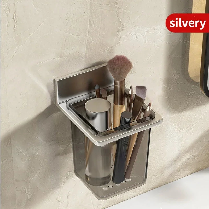 1PC Toothbrush Toothpaste Comb Storage Rack Bathroom Washbasin Toilet Hole Free Shaver Storage Rack