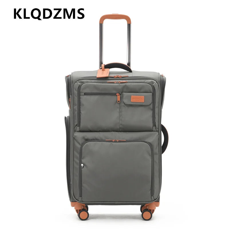KLQDZMS Luggage Travel Bag Set Men's Boarding Box Women's Trolley Case Oxford Cloth Large Capacity 20"24"28 Inch Suitcase