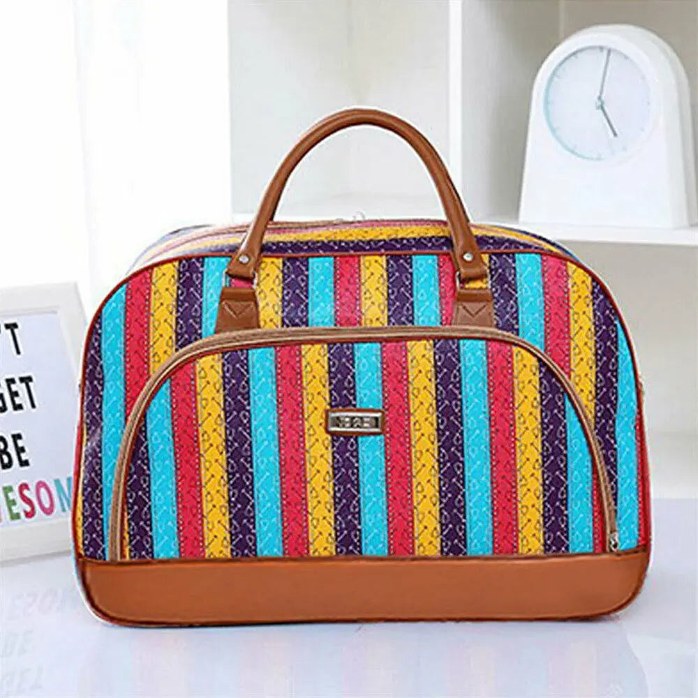 Fashion Lady Large Travel Zip Bag Overnight Weekend Women Holdall Hand Luggage Women Carry On Handbag