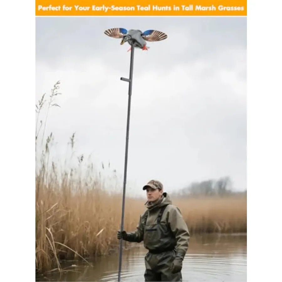 11.3ft Outdoors Ducks Decoy Extension PoleHunting Works with Spinning Wing Decoys Ducks Hunting Accessories Duck Decoys are not