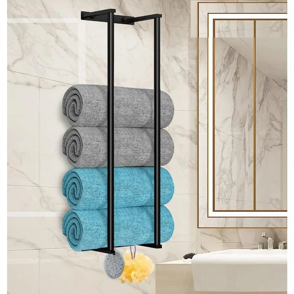 Towel Storage Bathroom Towel Rack for Rolled Towels Wall Mounted Towel Storage Rack for Bathroom Organization Stainless Steel