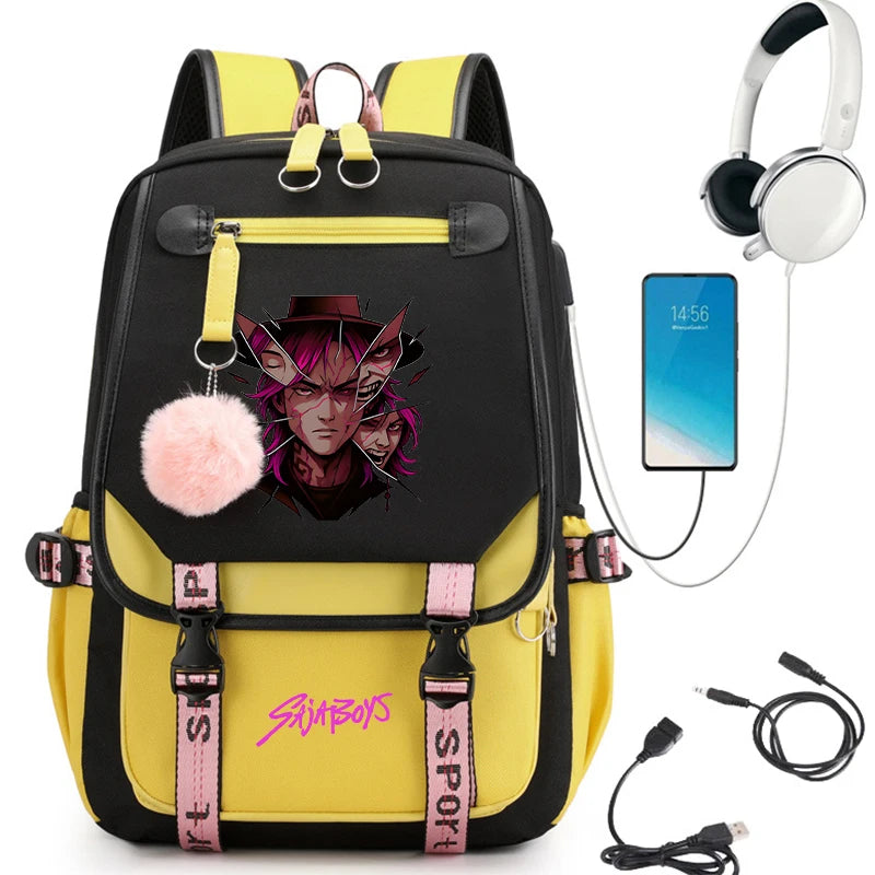 2025 New Back To School Backpack for Girls Boys Teenager KPop Demon Hunters Fashion Usb School Bags Travel Backpacks Mochila