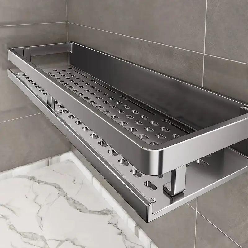 Bathroom storage rack, non perforated wall storage rack, comes with strong adhesive and screws