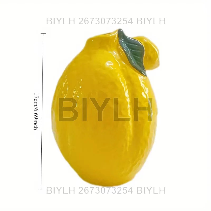 Carambola Lemon Ceramic Vase Decoration Nordic in Feng Shui Cultivation Flower Vase Home Fresh Desktop Decoration Crafts