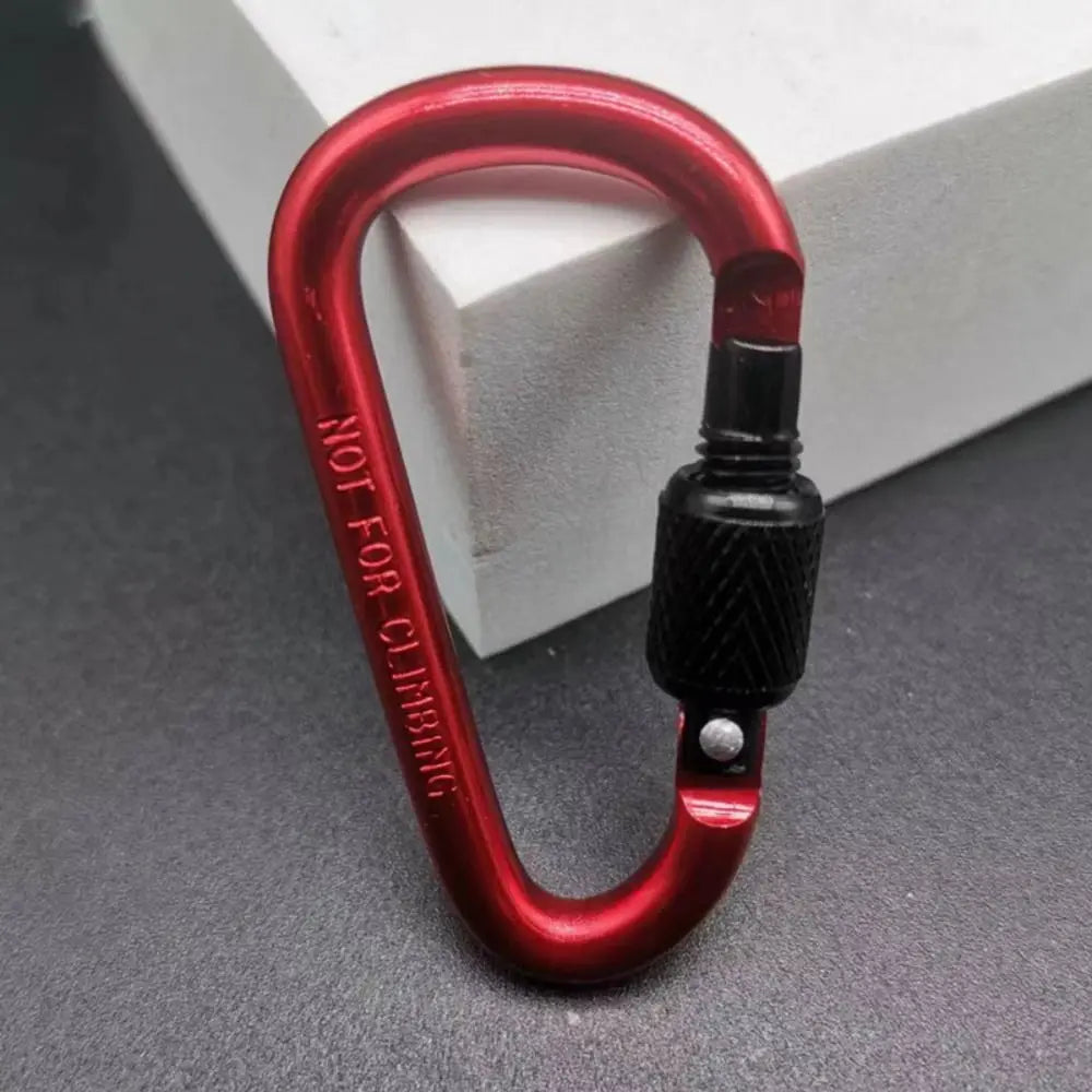 Multi Colors Aluminum Alloy Carabiner Safety Buckle Keychain with Lock Climbing Button D-shape Carabiner Camping Hiking Hook