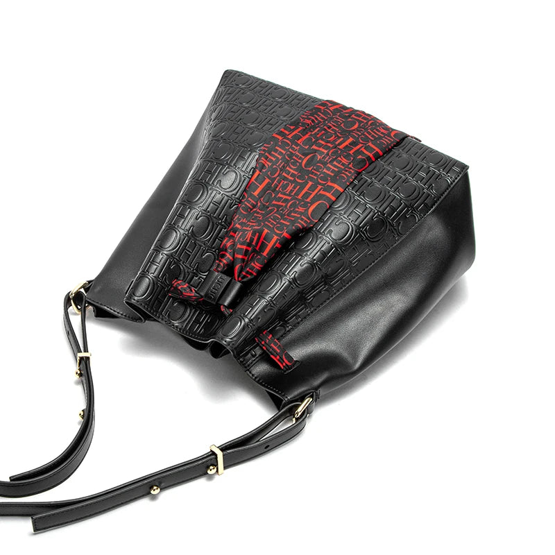 Women's Bag New Fashion Large Capacity Shopping Travel Commuting Female Bag Fashion Classic Luxury Brand Ladies PU Bucket Bags