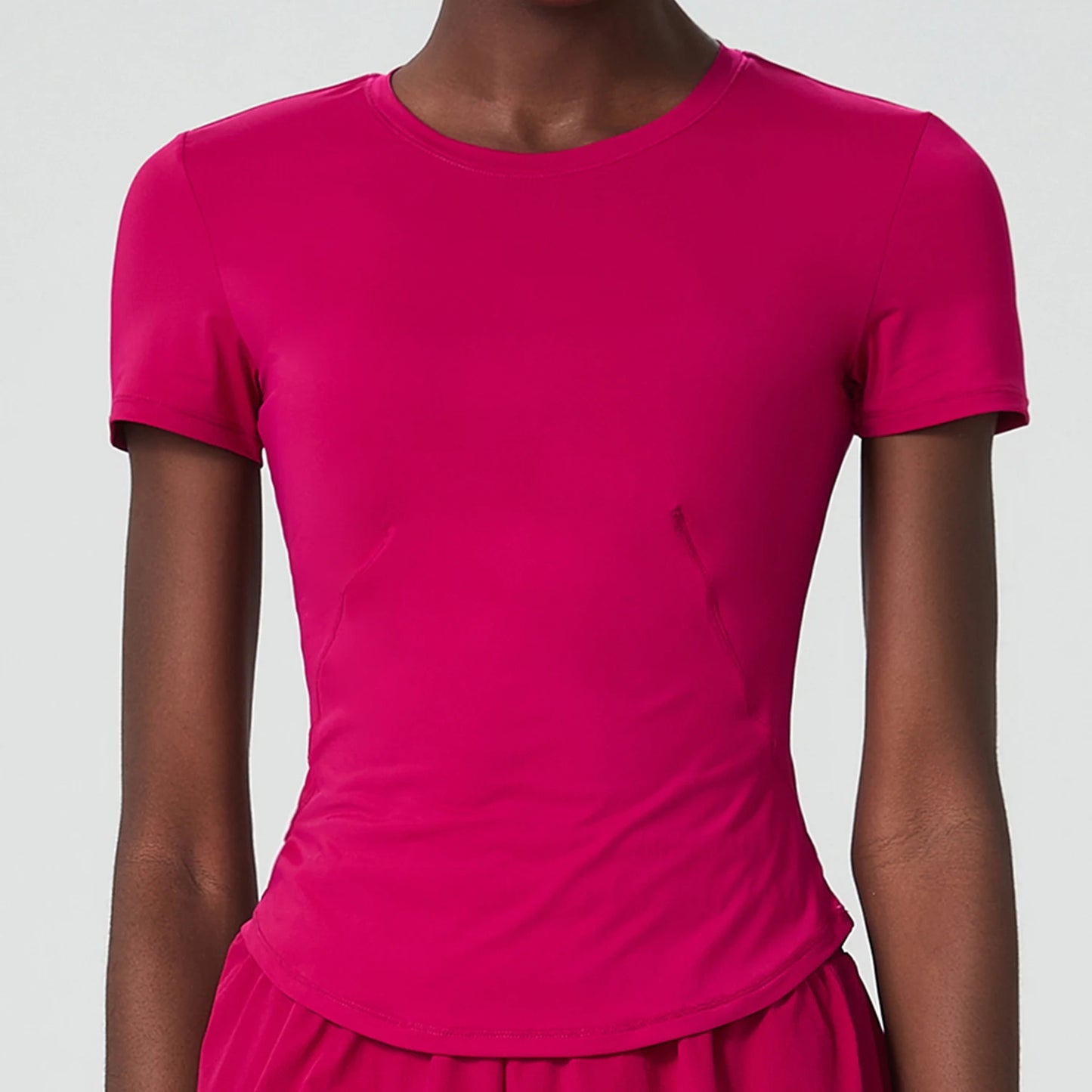 2025 Women's Yoga Tops Chic Solid Color Gym Short Sleeve T-Shirt Slim Fit Shirts Summer Streetwear Basic Crop Tops Gym Wear