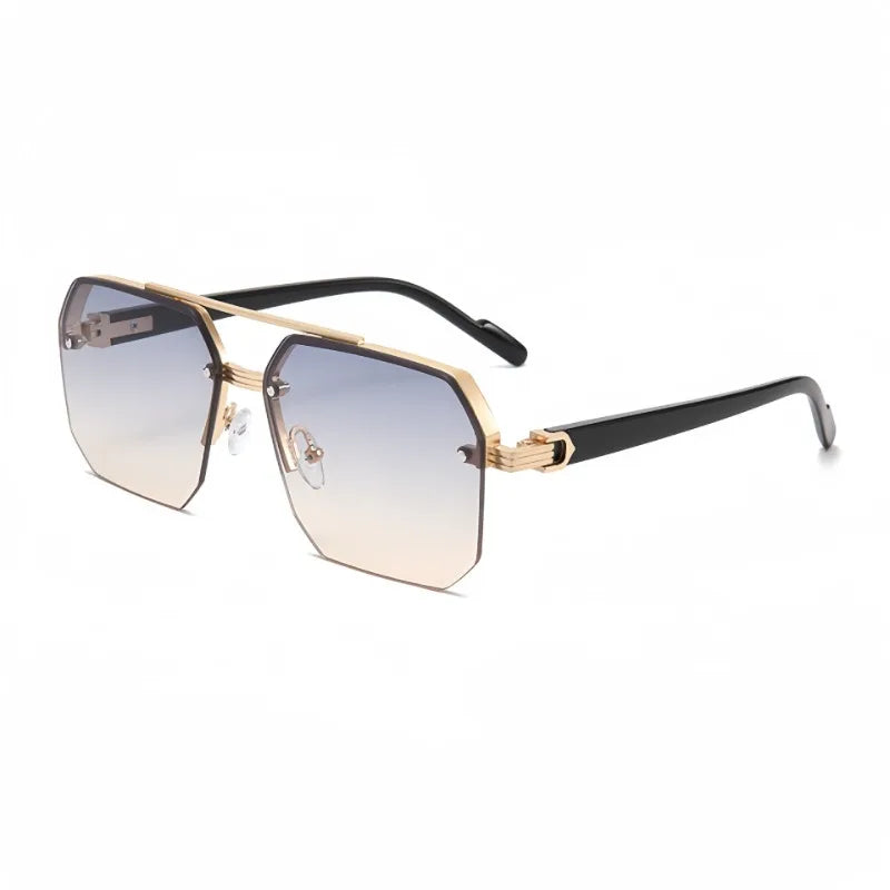 New men's driving sunglasses look slim and UV resistant, with a high-end feel and half frame design