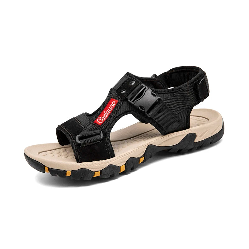 Classic Mens Sandals Summer Fashion Genuine Leather Slides Outdoor Casual Sport Sandals Lightweight All-match Men Stylish Shoes