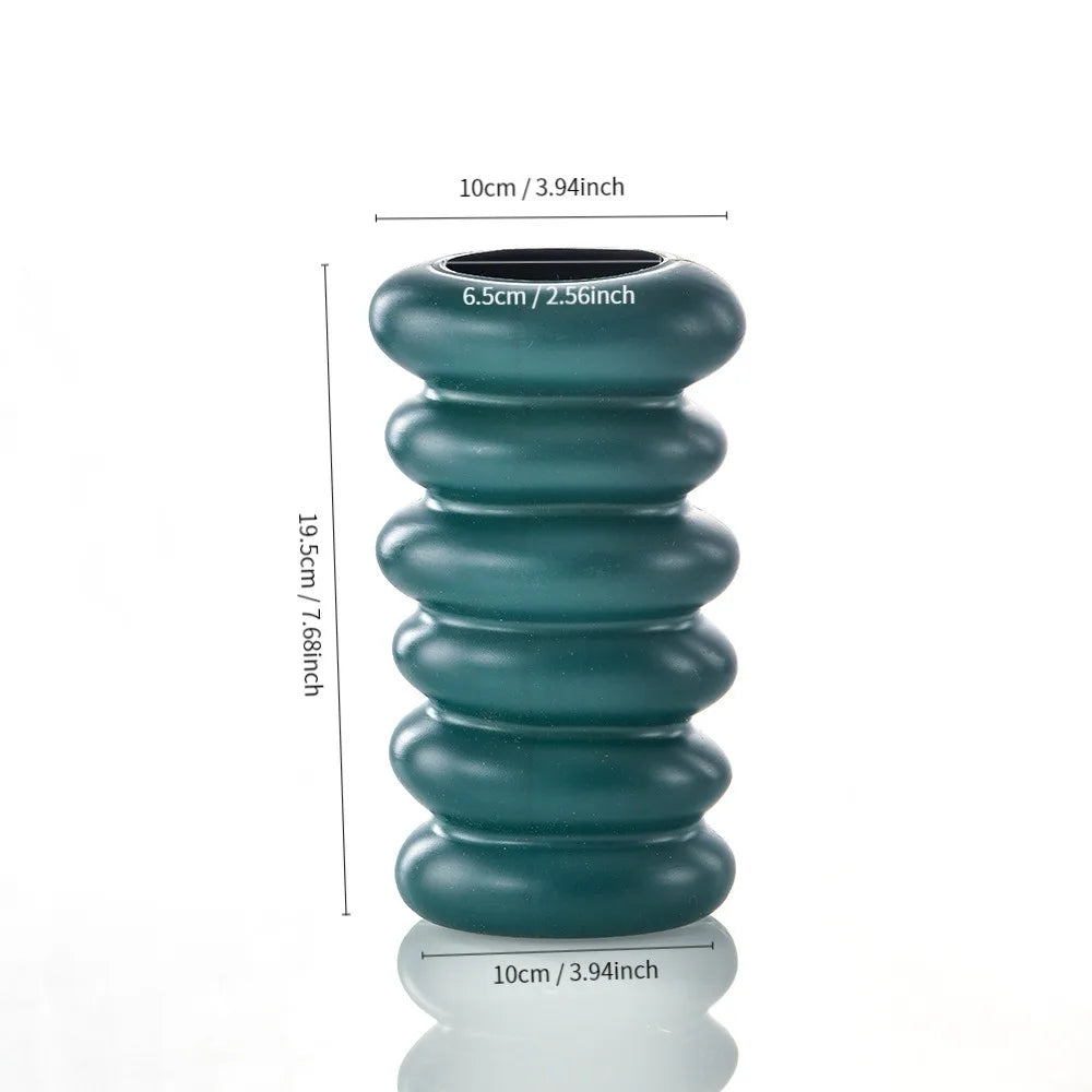 1PC Plastic Spiral Decorative Vase Scandinavian Flower Arrangement Kitchen Living Room Bedroom Home Wedding Decoration Ornament