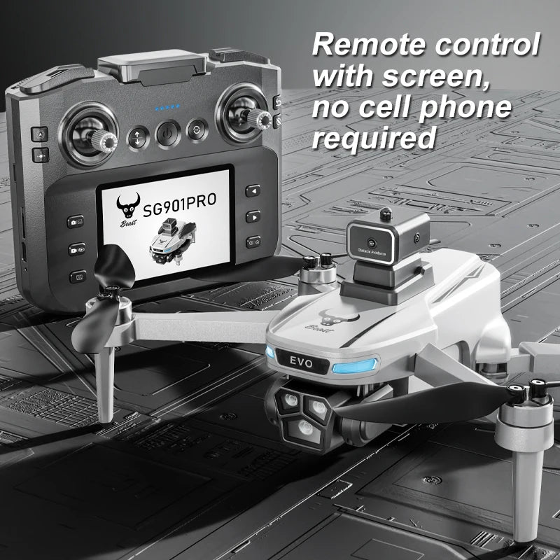 Drone Professiona 4K Dual Camera GPS Brushless Intelligent Obstacle Avoidance with Mapping Screen Control RC Drone SG901 PRO MAX