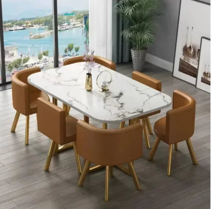 Dining Table, Rectangular for Dining Room/living Room, Kitchen Dining Table Set with Metal Legs