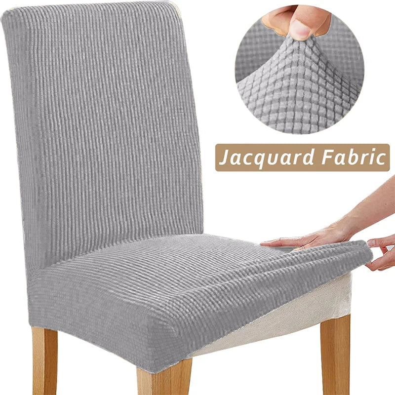 Jacquard Chair Cover, Durable Elastic Fabric Dining Chairs Cover, Stretch Covers For Kitchen Dining Room Chairs, Home Decor