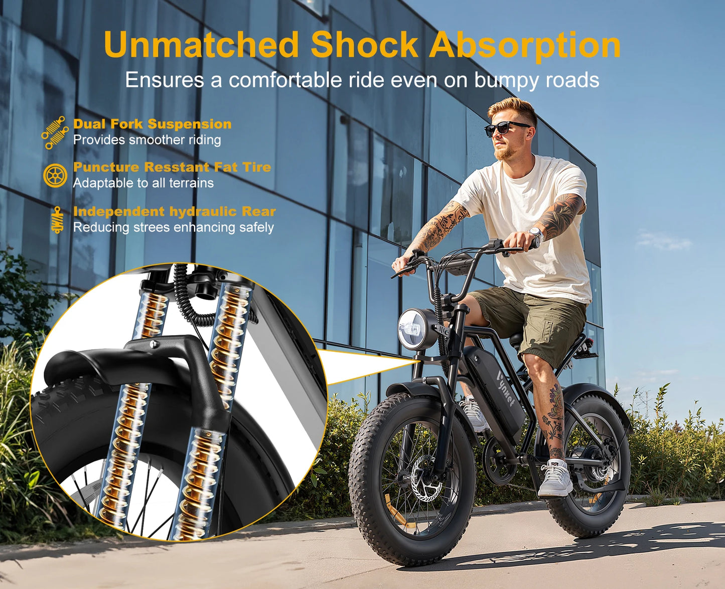 Vynxet Electric Dirt Bike 1500W 48V 18Ah Electric Motorcycle All Terrain Fat Tire