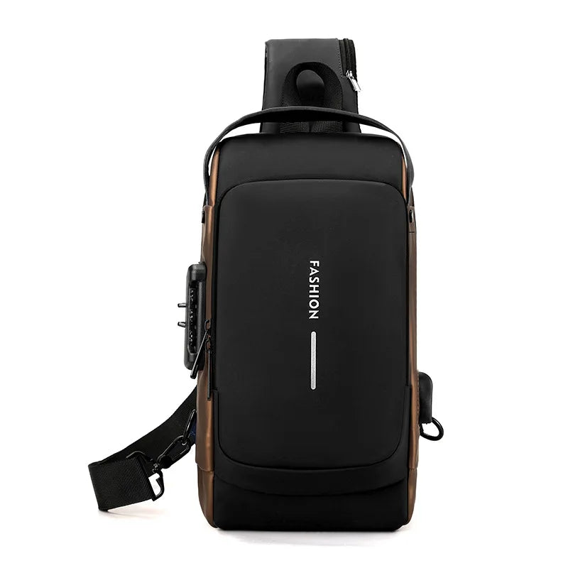 Men's Shoulder Bag Multifunction Anti Theft USB Messenger Pack Man Crossbody Cross Body Travel Sling Chest Bags Pack
