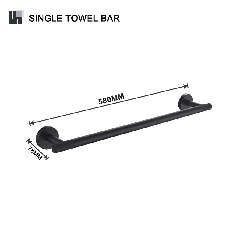 Brushed Gold Black Stainless Steel Wall-mounted Bathroom Storage Paper Towel Holder Toilet Brush Bath Robe Hook Soap Dispenser