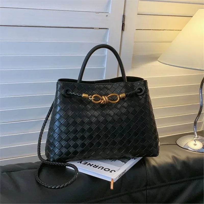 Women's Bag 2025: Fashionable, Casual and Elegant, Niche Woven Texture, Simple and Portable, Shoulder Crossbody Bag, Handbag