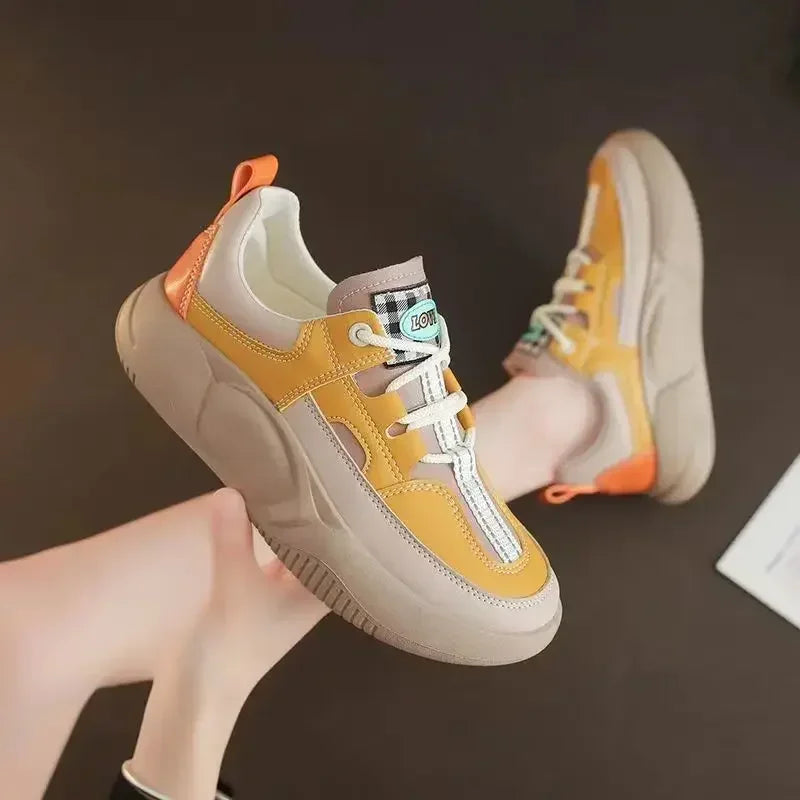 Women's Shoes Trendy Retro Casual Sneakers Round Toe Comfortable Platform Shoes Female Outdoor Tennis Sport Running Shoes 2024