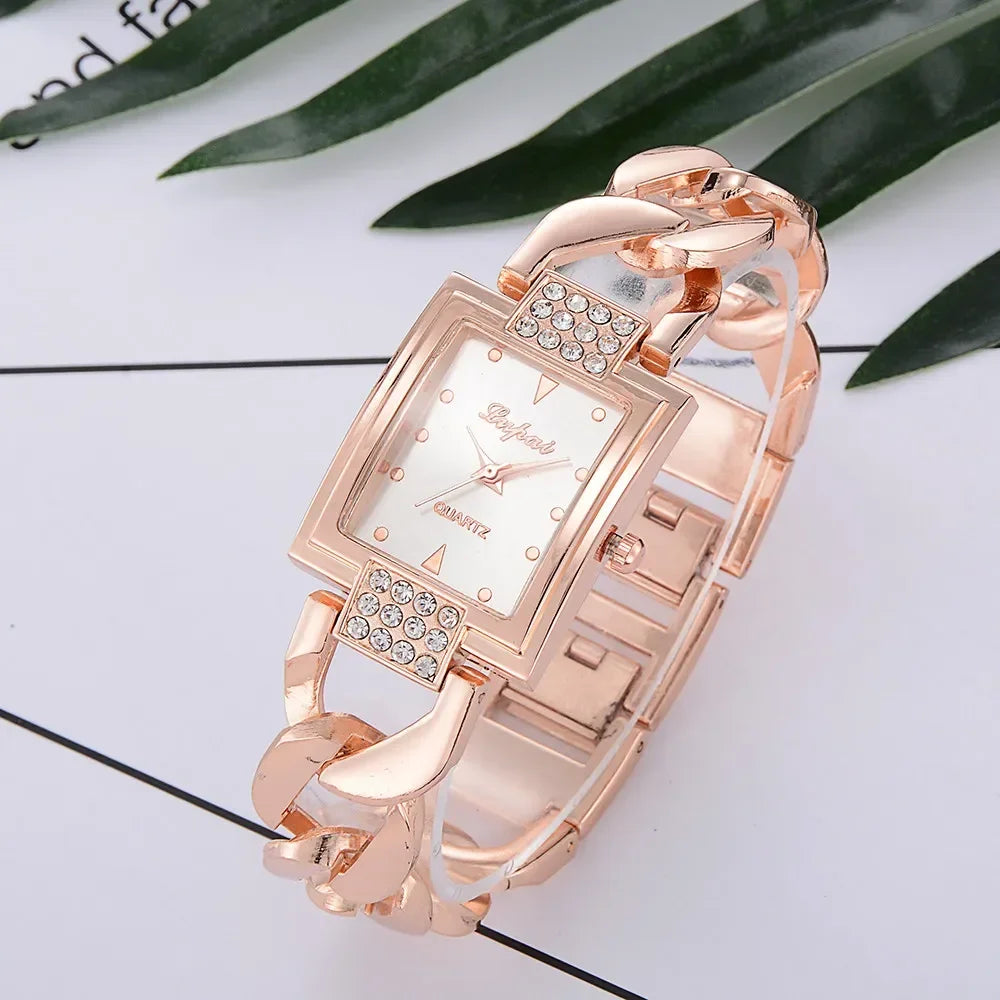 Women's Watches Top Brand Luxury Gold Bracelet Watch Women Watches Rhinestone Ladies Watch Clock Reloj Mujer Montre Femme