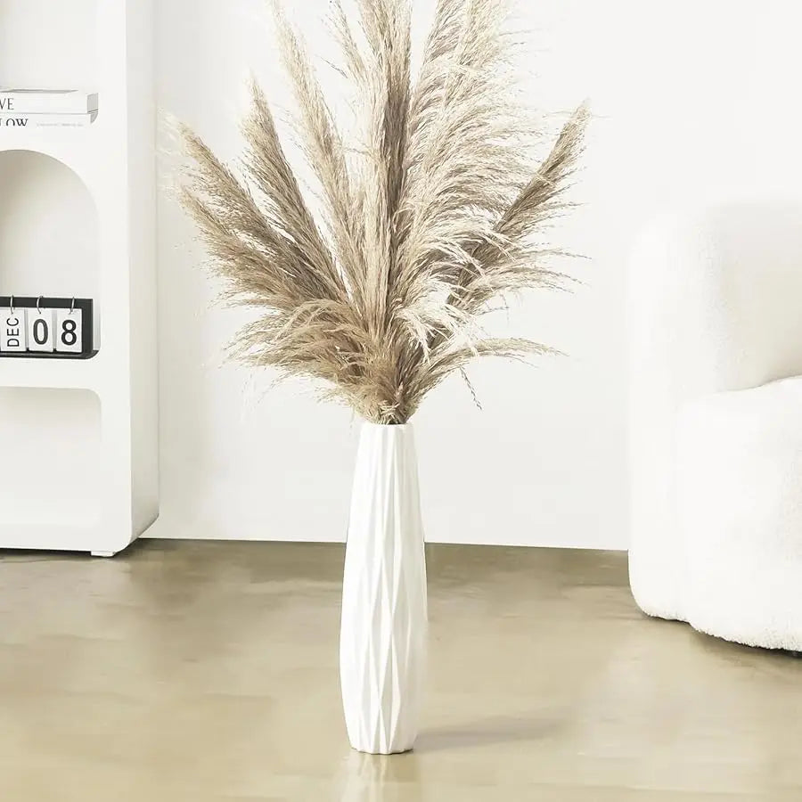 White Tall Floor Vase, 28" Ceramic Decorative Large Vases for Living Room Decor Home Office Bedroom, Modern Big Standing Flower