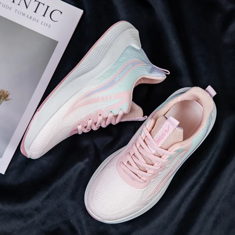 2025 Spring New Women's Shoes Soft soled Non tiring Foot Casual Versatile Running Shoes Comfortable Breathable Sports Shoes