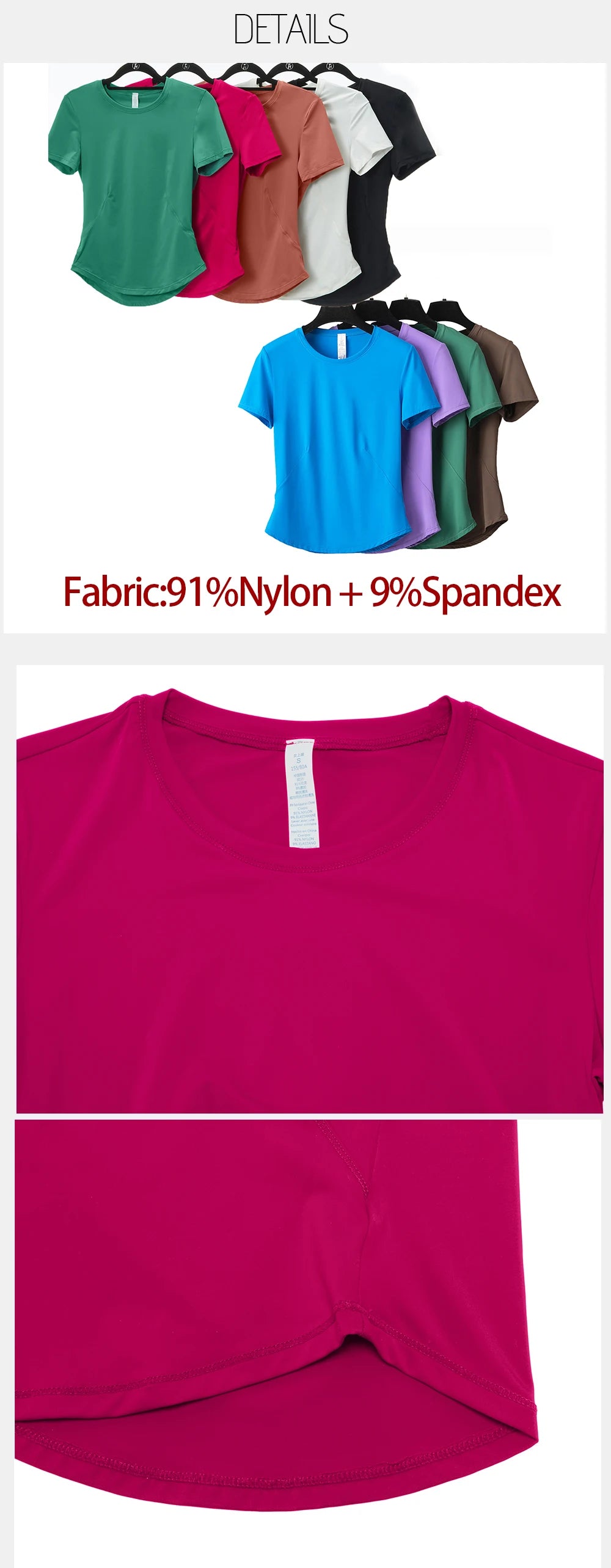 2025 Women's Yoga Tops Chic Solid Color Gym Short Sleeve T-Shirt Slim Fit Shirts Summer Streetwear Basic Crop Tops Gym Wear